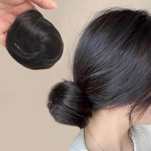 똥머리 집게핀 가발(생머리) (내추럴블랙) (3zkYP)