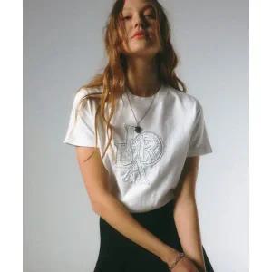 매장정품 프렌다 PRENDA PRDA DENIM PATCH CREWNECK TEE WHITE PRTTSURS03WC2 127856