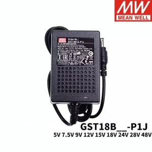MEAN WELL 전원 공급 장치 GST18B 18W AC-DC 신뢰할 수  녹색 산업호환  어댑터 5V 7.5V 9V12V 18V 24V 28V