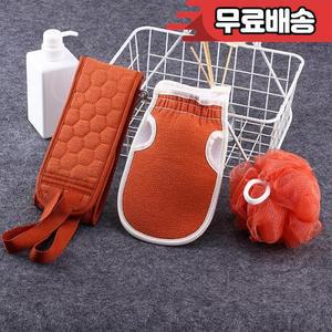목욕 수건 장갑 꽃 3 개/대 두꺼운 얼룩 제거 콤보 세트 가정용 긴 스트립 뒤로 마찰