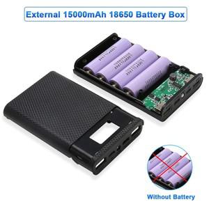4x18650 전원 은행 케이스 15000mAh 배터리 충전 보관함 정리함 없음) 5V 듀얼 USB 출력 쉘