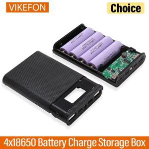 4x18650 배터리 충전기 보관함 5V 2A 듀얼 USB  C DIY 전원  케이스 안드로이드 마이크로 스마트 폰용