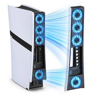 PS5 Pro 4 냉각 팬, PS5 Pro 액세서리 팬(USB 3.0 포함), 속도 조절이 가능한 효율적인 조용한 냉각 팬, PlayStation5 Pro 온도 조절용 냉각
