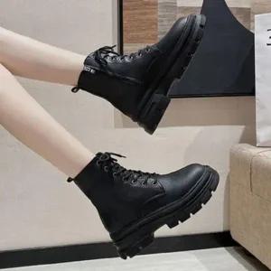 여성신발 레이스업 키높이발목 워커부츠 심플 패션슈즈 펌프스 여성구두 발편한플랫구두