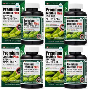 프리미엄 대두 레시틴 4통 12개월분 lecithin 인지질 외 3종 rTG 알티지 오메가3 감마리놀렌산 달맞이꽃종자유 아마씨유 플랙시드 오일