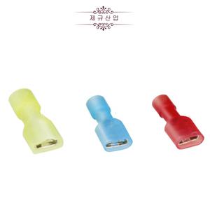 폴리-REC단자(암) 반투명2.5SQ-187 청색(10개) 압착 나 평 PG 와이 TAB REC단자 전선 연결 배선전기 커넥터