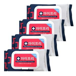 아이프리 더클린 손소독티슈 50매 x 4팩 캡형 소독용 에탄올 물티슈