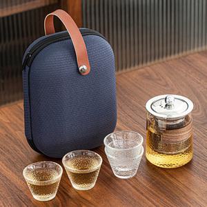 티센트 휴대용 내열유리 다기세트(4인) 찻잔(50ml)