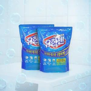 유한양행 유한젠 산소계 표백제 세탁 가루 세제 분말 1kg x 2개