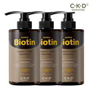 [X3]CKD 아미노비오틴 맥주효모샴푸 500ml 3개 / 탈모 증상 완화 + 푸석한 모발 케어 