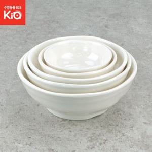 KJ멜라민 뱅뱅볼 19cm 원형 라면 우동 그릇 국물기