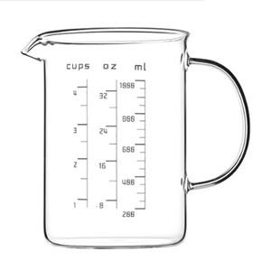 MAKA 내열 유리 계량컵 비커 이유식 베이킹 계량 1000ml
