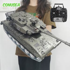 용 대형 Rc 탱크 리모컨 전쟁 사격 무선 조종 자동차 군용 트럭 모델 선물 1/18