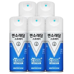 멘소래담 스프레이 쿨 180mlx5개 쿨타입 타박상 통증완화 뿌리는 에어파스