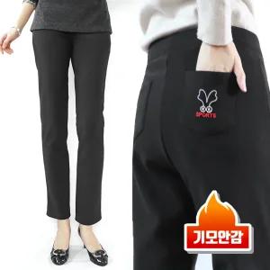 중년여성 빅사이즈 겨울 기모바지 일상복 50대 60대 외출복 엄마옷 정장 밴딩팬츠