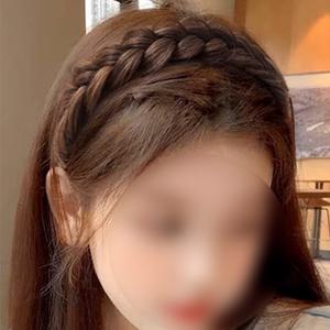 땋은머리띠 머리가발 꽈배기 땋은 꼬임 헤어밴드 벼 머리 내추럴 부분가발