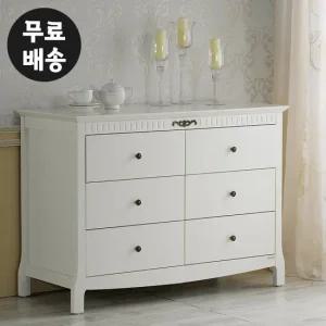 로엔 6칸 3단 서랍장 와이드 폭좁은 체스트 옷(1200)