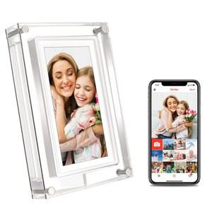FRAMEO 5인치 WiFi 스마트 아크릴 디지털 사진 프레임 IPS LCD 터치스크린, 자동 회전 초상화 및 풍경, 32GB 메모리 내장, 선물 선택 가능한