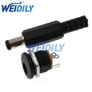 DC 전원 암 플러그 잭 및 수 소켓 어댑터 커넥터 5.5x2.5mm 5 쌍 10 개