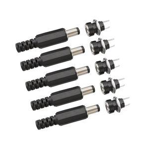 5쌍 DC022B 전원 커넥터 5.5x2.1mm 암 플러그 잭 + 수 소켓 어댑터