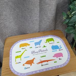 아이들 테이블 매트 동물그림 영어이름 둥근모서리 귀여운캐릭터 양면디자인 식탁보 유치원