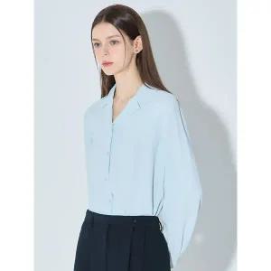 [쉬즈미스]시크한 핀턱 커프스 오픈카라 셔츠_P391181893