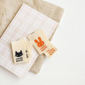 50개/100개-끼움라벨) 토끼와고양이 jgn _ 면라벨, 핸드메이드 소품, 대량부자재, 대량라벨