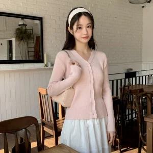 (뱀부원단함유/색감예쁜/투웨이버튼) 노아르 스탠다드 언발 버튼 투웨이 골지 가디건 cd3329