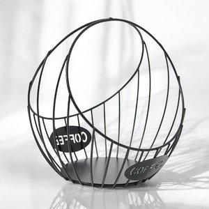 고품질 게더릭 캡슐커피 보관 바구니 (하프문) (블랙) 철제바구니 캡슐커피바구니 (WFHSDPG)
