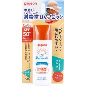 일본화장품 Pigeon 피죤 선크림 UV 베이비 밀크 워터 프루프 SPF50+ PA++++ 50g, 50g, 1개