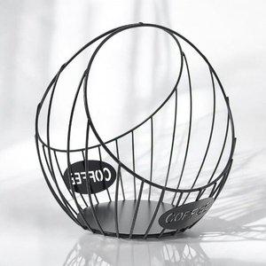 [기타]고품질 게더릭 캡슐커피 보관 바구니 (하프문) (블랙) 철제바구니 캡슐커피바구니 (WFHSDPG)