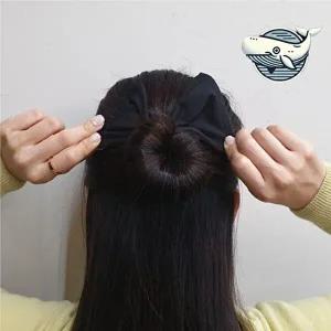 블랙 헤어밴드 와이어 올림머리 세련된-WFH4VP0
