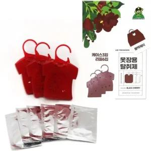 산 옷걸이형 옷장탈취제 블랙체리 3개입+리필6매입 섬 (WFHWEBL)