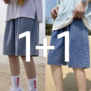  페톤2-청반바지 버뮤다 청반바지 남녀공용 5부청바지 
