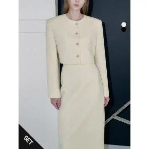 [하프클럽/](~66사이즈)마지 자켓 스커트 셋업_YMSH25SS543