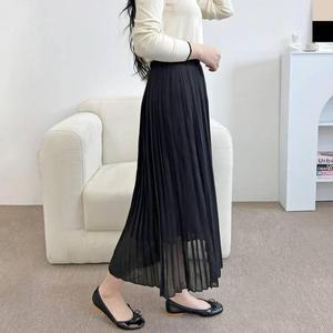 80901 여자밴딩쉬폰플주름롱스커트 KYI