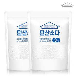해피주어니 탄산소다 3kgx2개(스푼포함)/ 가루세제 표백 청소세제 워싱소다