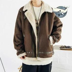ONM 가죽 디자인 따뜻한 무스탕 자켓 캐주얼 포멀