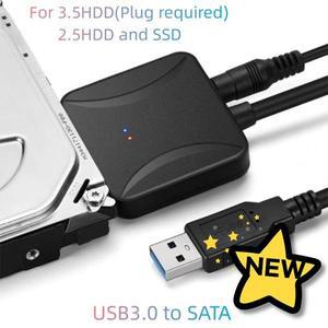 100% 호환 USB 3.0-SATA 3 케이블 어댑터 변환 지원 2.5/3.5 인치 외장 SSD HDD 하드 드라이브 연결