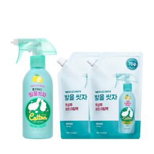 온더바디 코튼풋 발을씻자 풋샴푸 레몬 385ml + 500ml x 2개(리필)