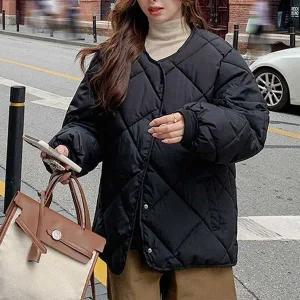 [하프클럽/]여자 늦가을 베이직 퀄팅 누빔 자켓 경량 패딩 코디