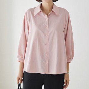 [김여사] (66-88size) 버튼 벌룬 카라 셔츠 3BL505103