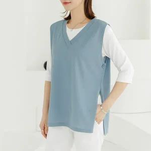 (~100size)디온버튼슬릿텐션베스트 VEE3012_YC