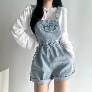 [하젤]하벨 3부 데님 점프수트 오버롤 멜빵반바지_M3987