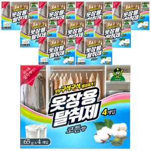 산도깨비 옷장용 탈취제 코튼 4개입 x 10개 옷장 냄새 제거 방향 탈취