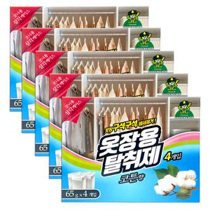 산도깨비 옷장용 탈취제 코튼 4개입 x 5개 옷장 냄새 제거 방향 탈취