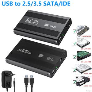 USB-SATA IDE HDD SSD 2.5/3.5 인치 어댑터 하드 드라이브 인클로저 USB3.0 케이스 HD 외부 솔리드 스테이