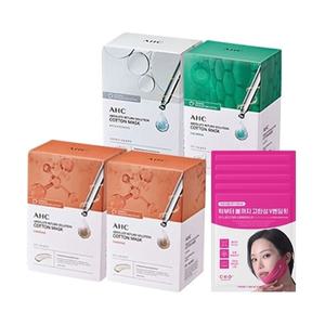 AHC 순면 마스크팩 100매 (퍼밍50 브라이트닝25 카밍25) + CKD 턱V마스크 5매