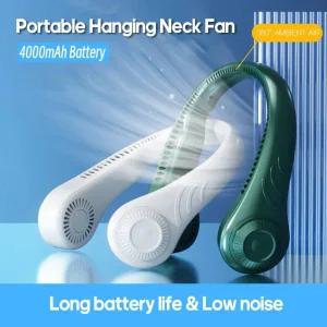 넥 밴드 목걸이 선풍기 걸이형 목 휴대용 쿨러 USB Leafless 4000Mah 충전식 미니 360 도 넥밴드 78 서라운