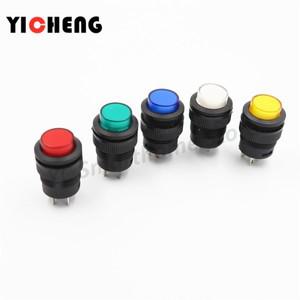 5Pcs R16-503 키 버튼 스위치 라이트 조그 리셋 자동 잠금 라운드 4 핀 2 16MM LED 3V